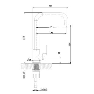 Смеситель для кухни Orange Steel M99-006ni никель